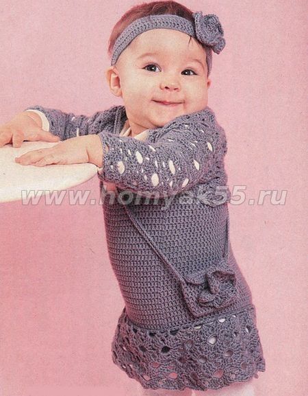 Сарафан, болеро повязка и сумочка крючком