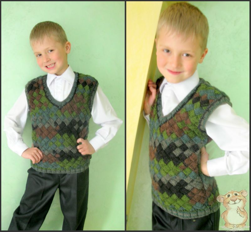 Жилет спицами на мальчика 6-7 лет